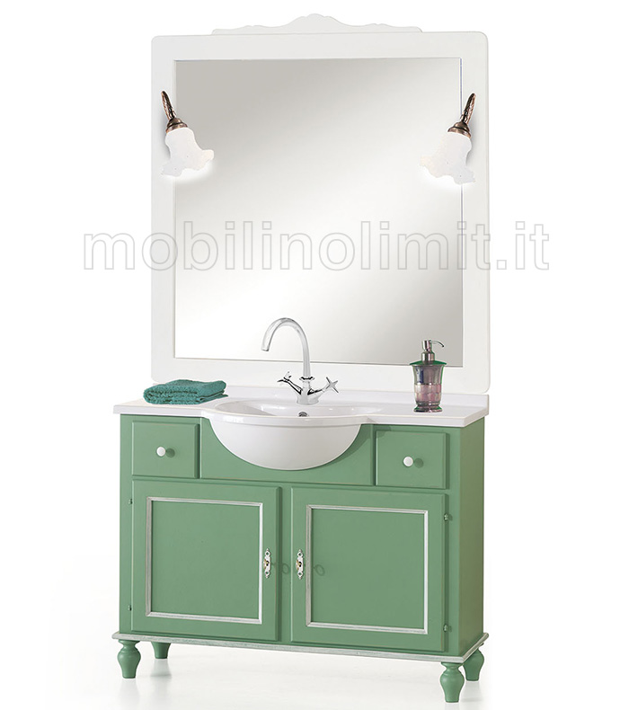 Mobile bagno 2 ante e 2 cassetti - Verde Menta
