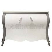 Credenza bombata bicolore - Bianco e Grigio