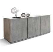 Credenza Moderna Grigio Cemento 3 Ante Ammortizzate