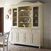 Cristalliera Shabby 4 ante color sabbia con mensole