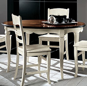 Tavolo ovale allungabile in ciliegio L.140-190 x 110 - Bianco e Noce